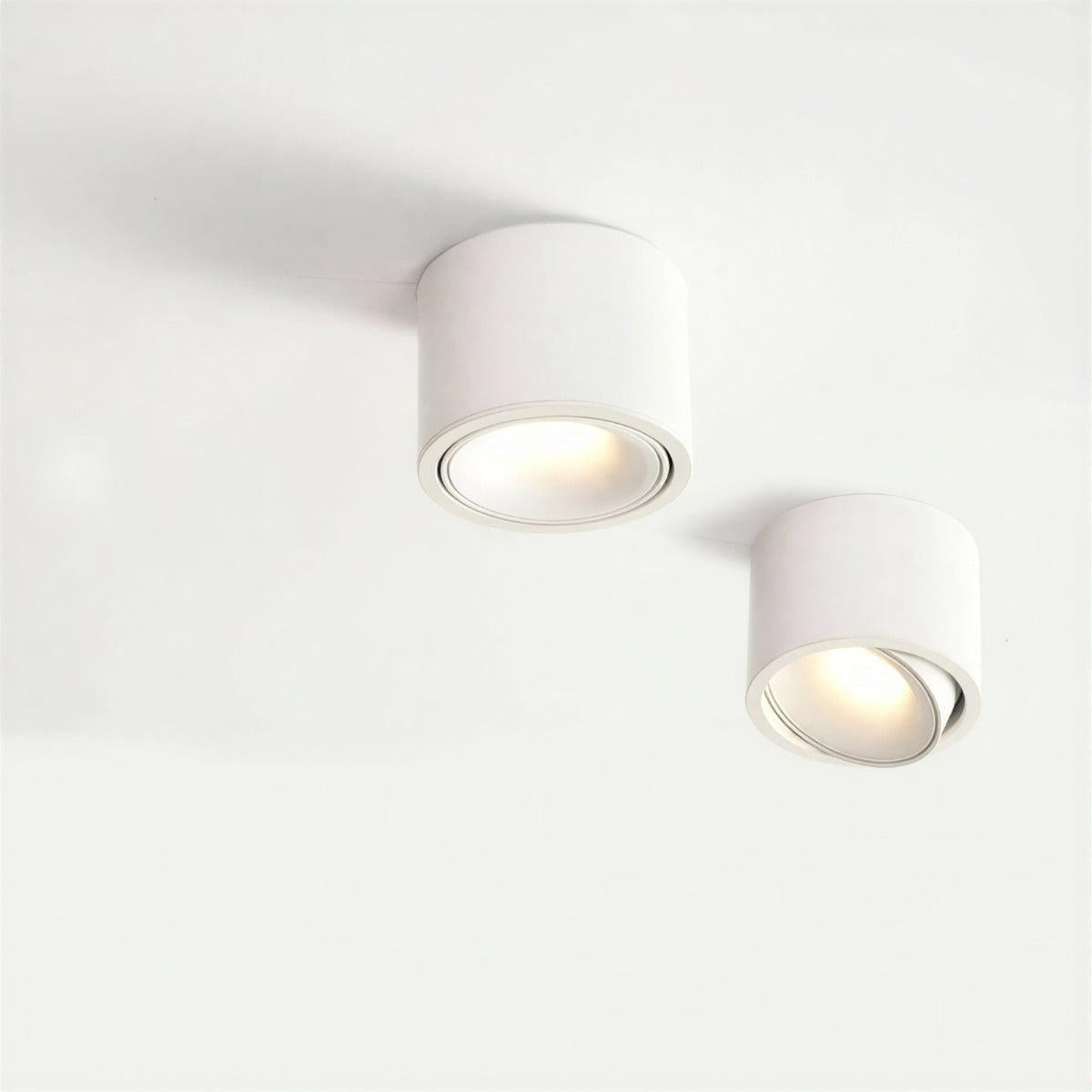 Plafoniera cilindrica a soffitto con faretto LED orientabile per corridoio