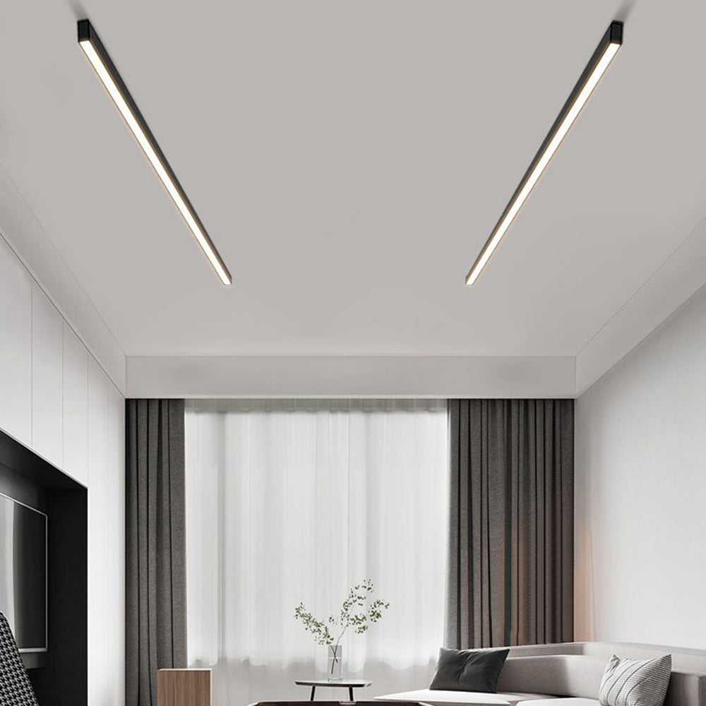 Plafoniera e lampada da parete LED lineare nera minimalista a barra