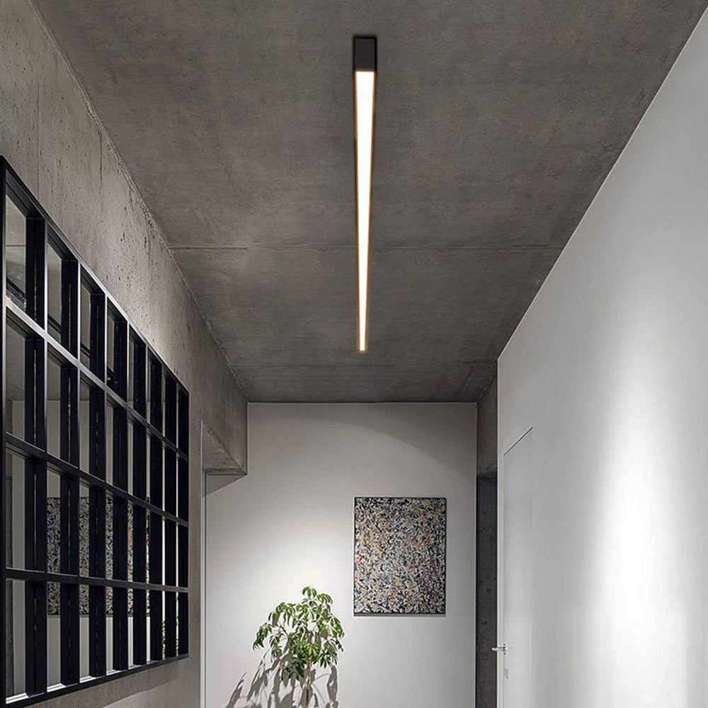 Plafoniera e lampada da parete LED lineare nera minimalista a barra