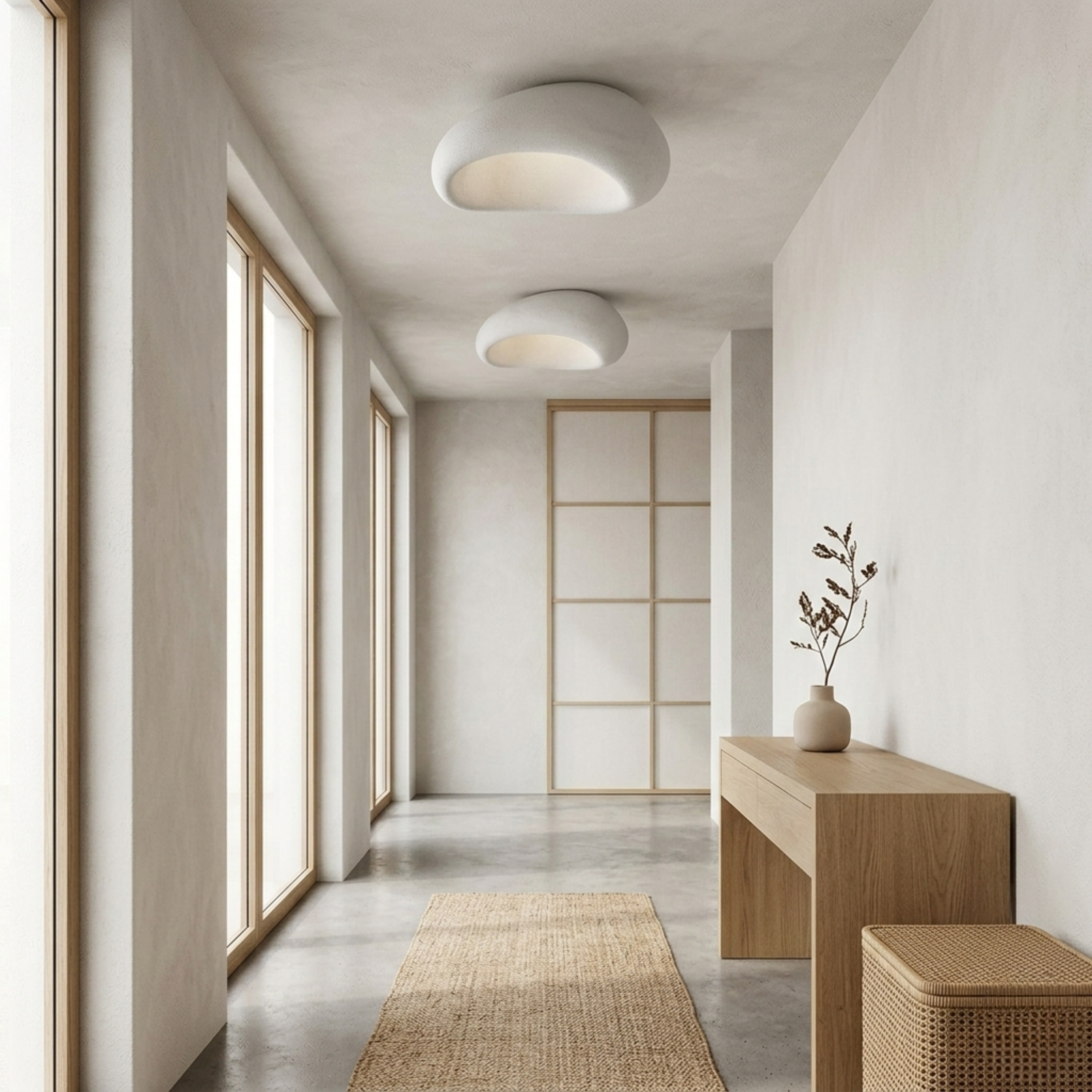 Plafoniera LED a soffitto a forma di ciottolo wabi sabi