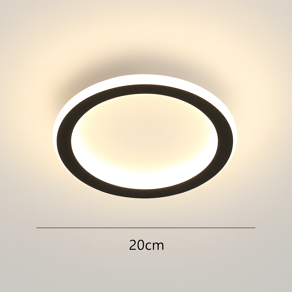 Plafoniera LED ad anello sottile scandinava minimalista, nera, bianca o oro