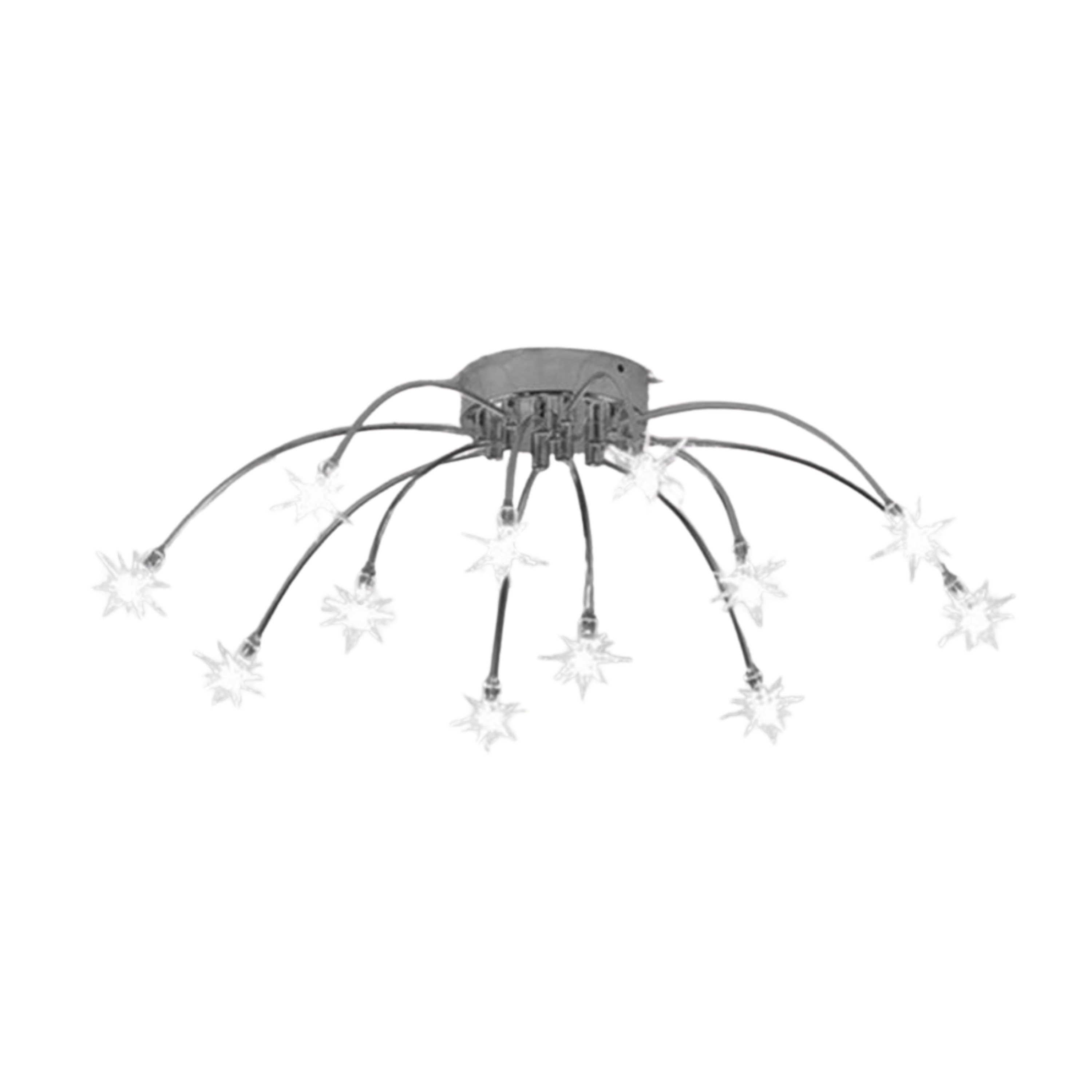 Plafoniera LED art deco sputnik a raggiera con punti luce a forma di stella