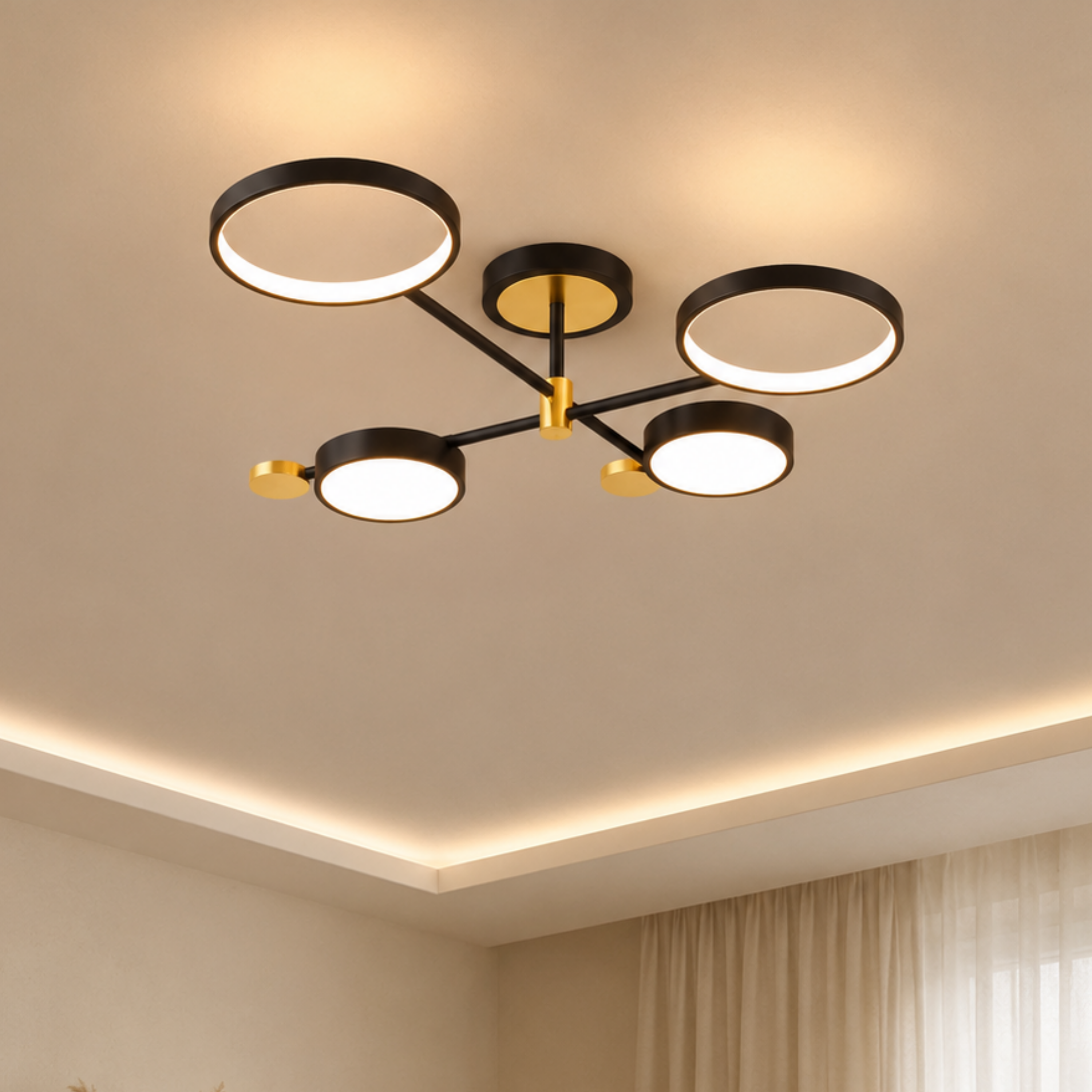 Plafoniera LED nordica ad anello in ferro e acrilico