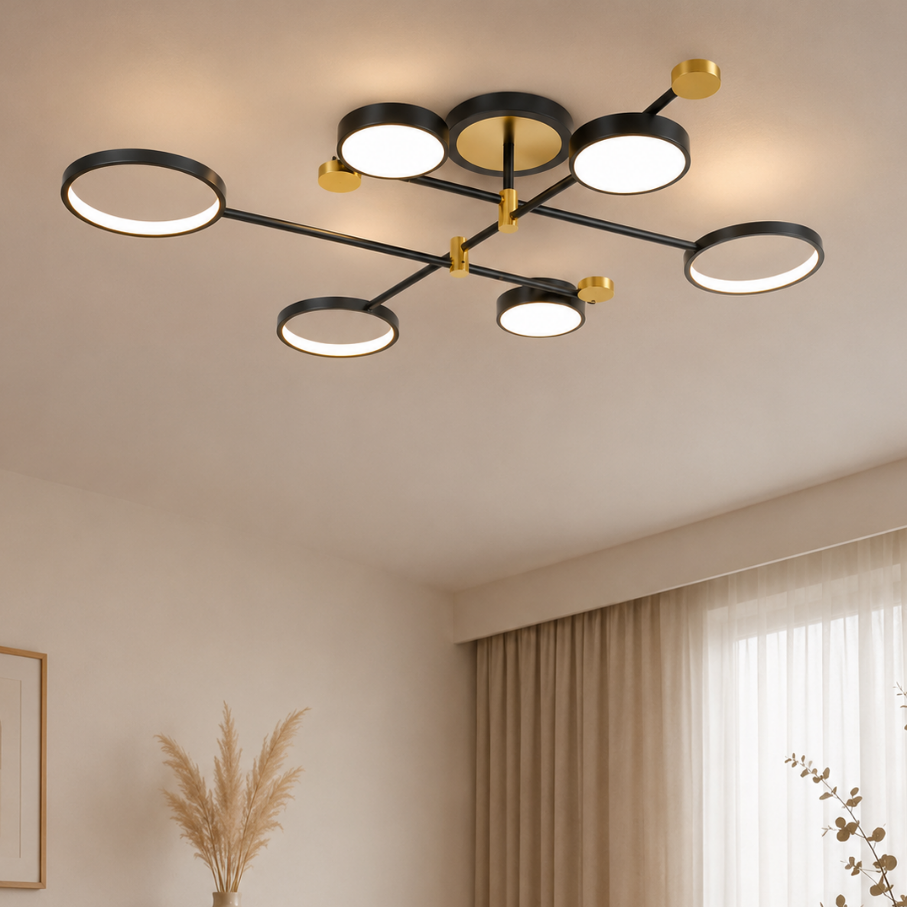 Plafoniera LED nordica ad anello in ferro e acrilico