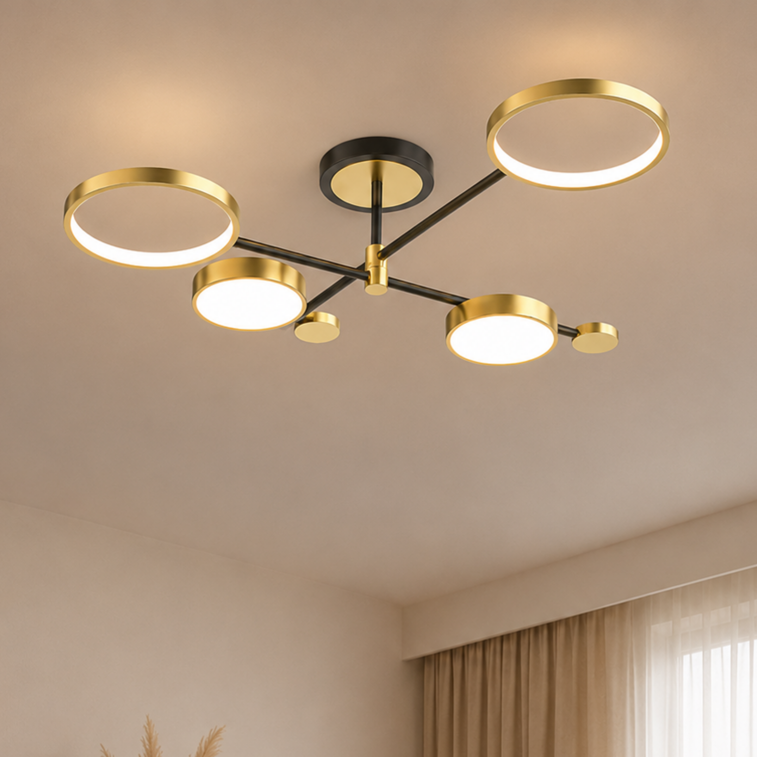 Plafoniera LED nordica ad anello in ferro e acrilico