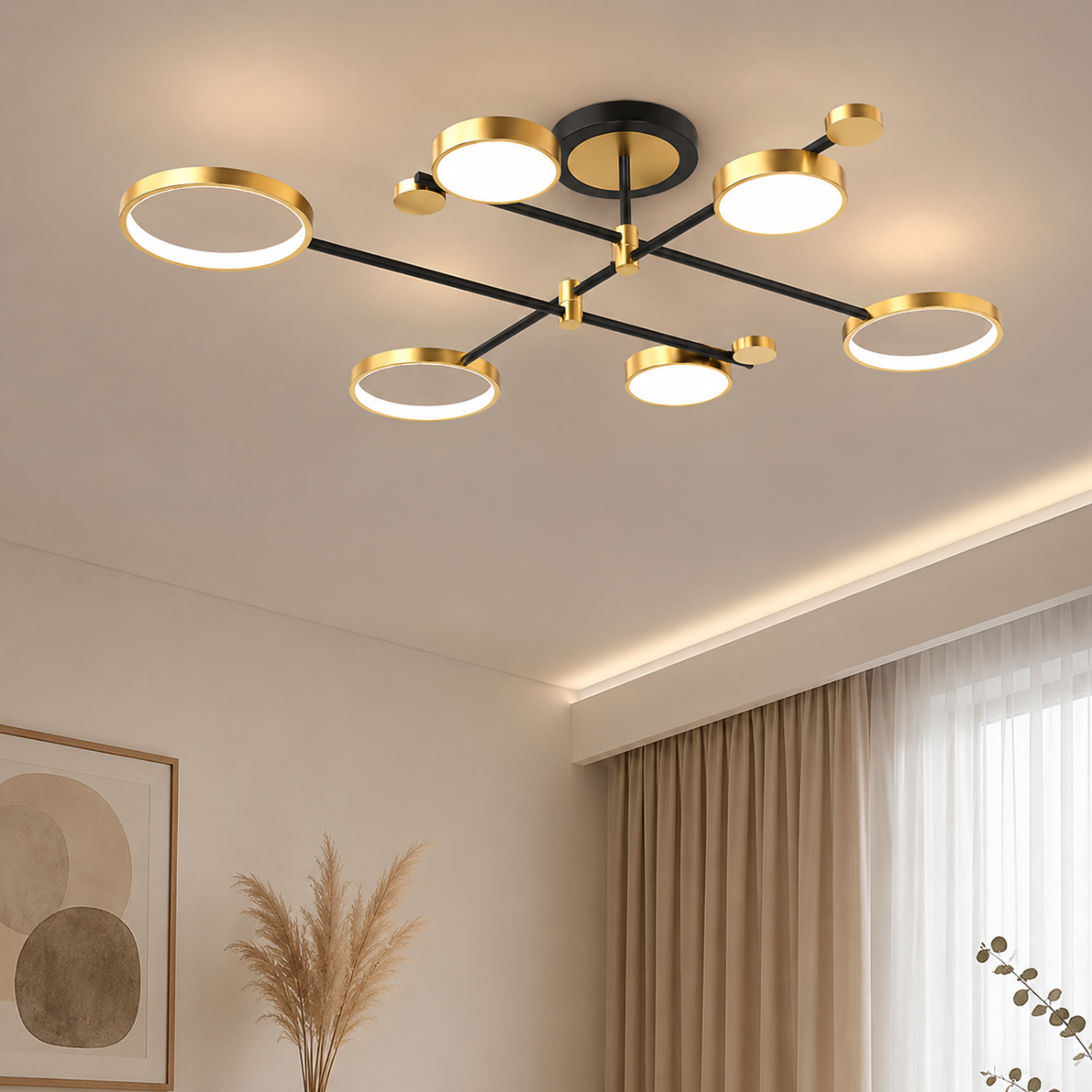 Plafoniera LED nordica ad anello in ferro e acrilico