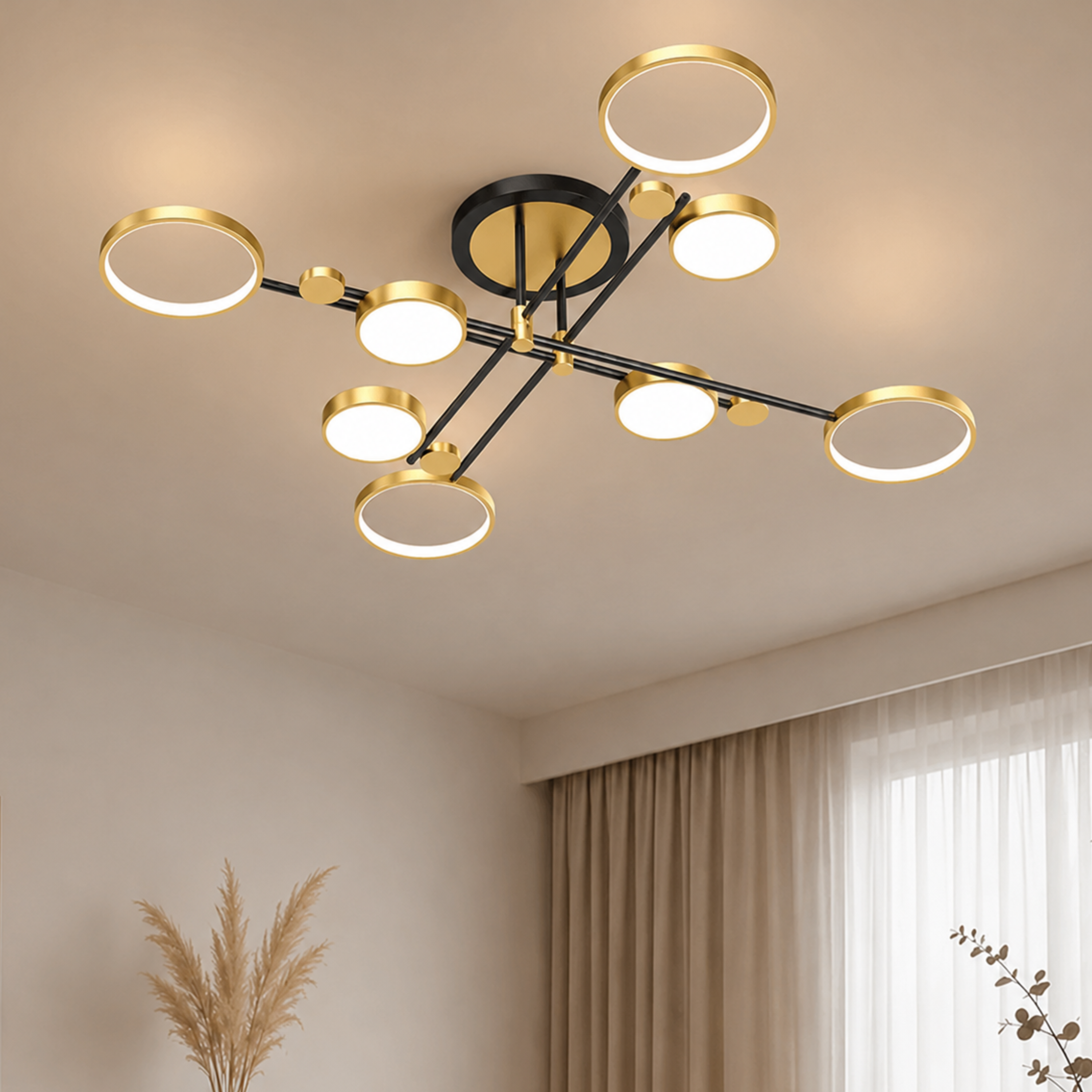 Plafoniera LED nordica ad anello in ferro e acrilico