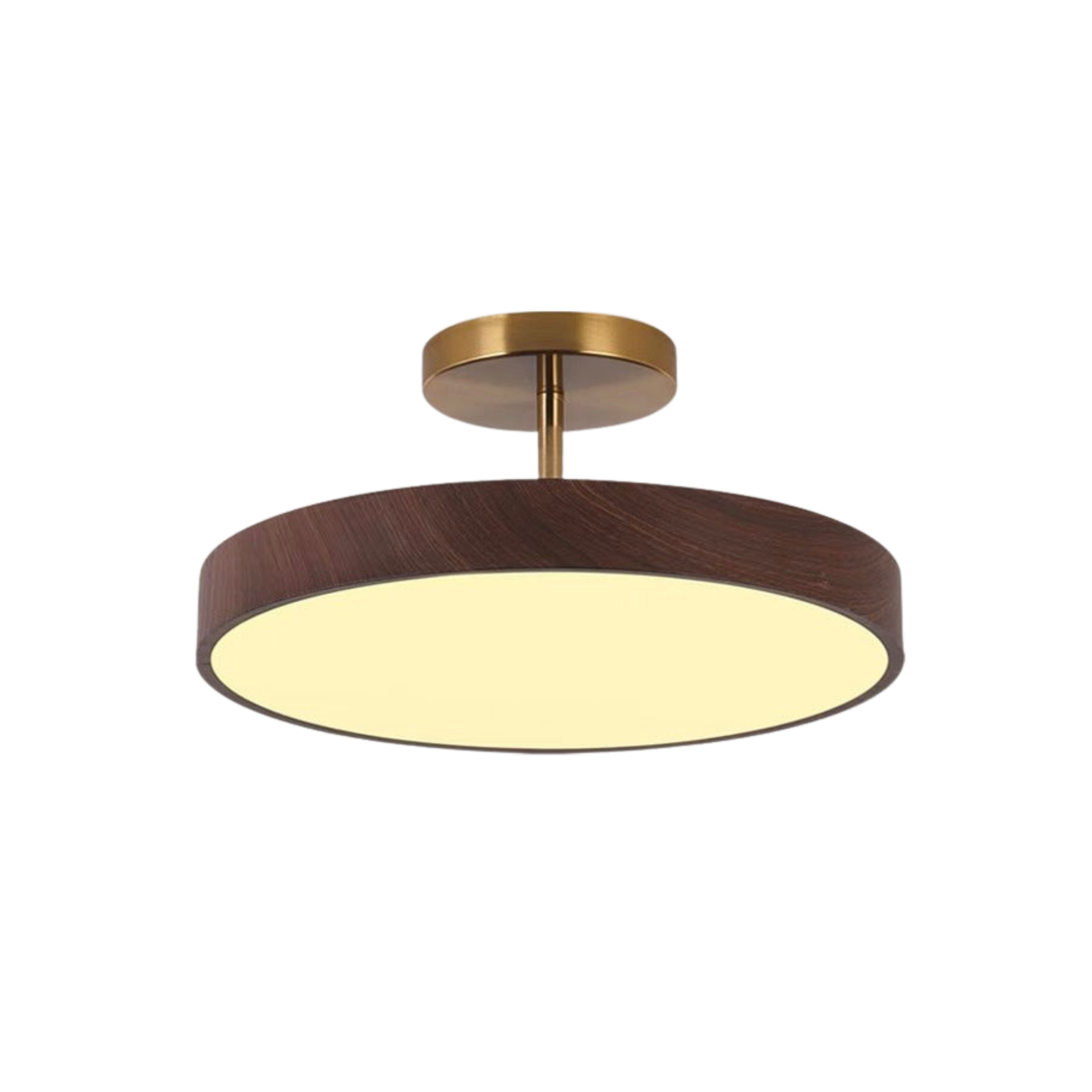 Plafoniera LED rotonda con venatura del legno