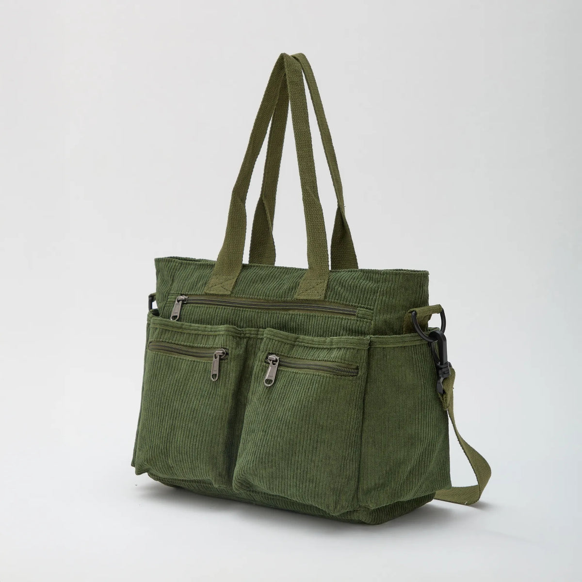 Romea borsa a tracolla donna in velluto a coste con tasche frontali, foto 4