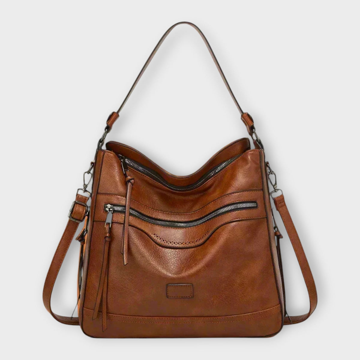 Romualda borsa a spalla donna con tasche frontali e tracolla regolabile, foto 3