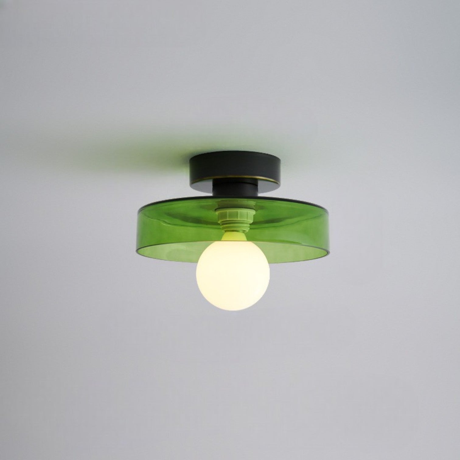 Semi plafoniera LED tonda in vetro con globo