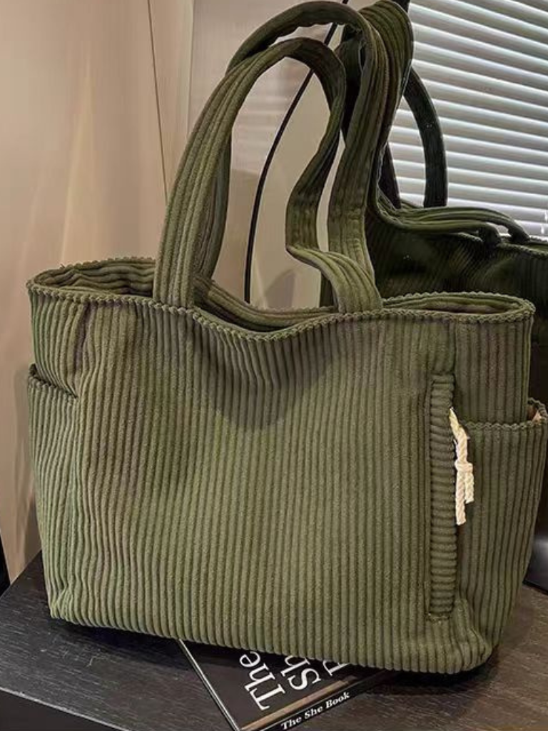 Vania borsa a spalla donna in velluto a coste con tasche laterali, foto 1