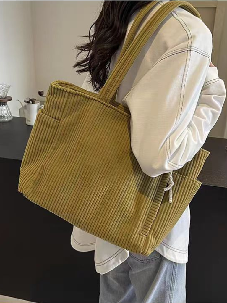 Vania borsa a spalla donna in velluto a coste con tasche laterali, foto 7
