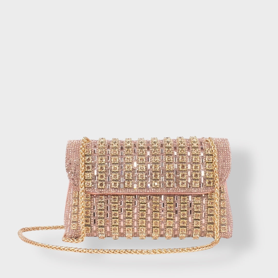 Vanna borsa a spalla donna con pietre decorative e tracolla a catena, foto 10
