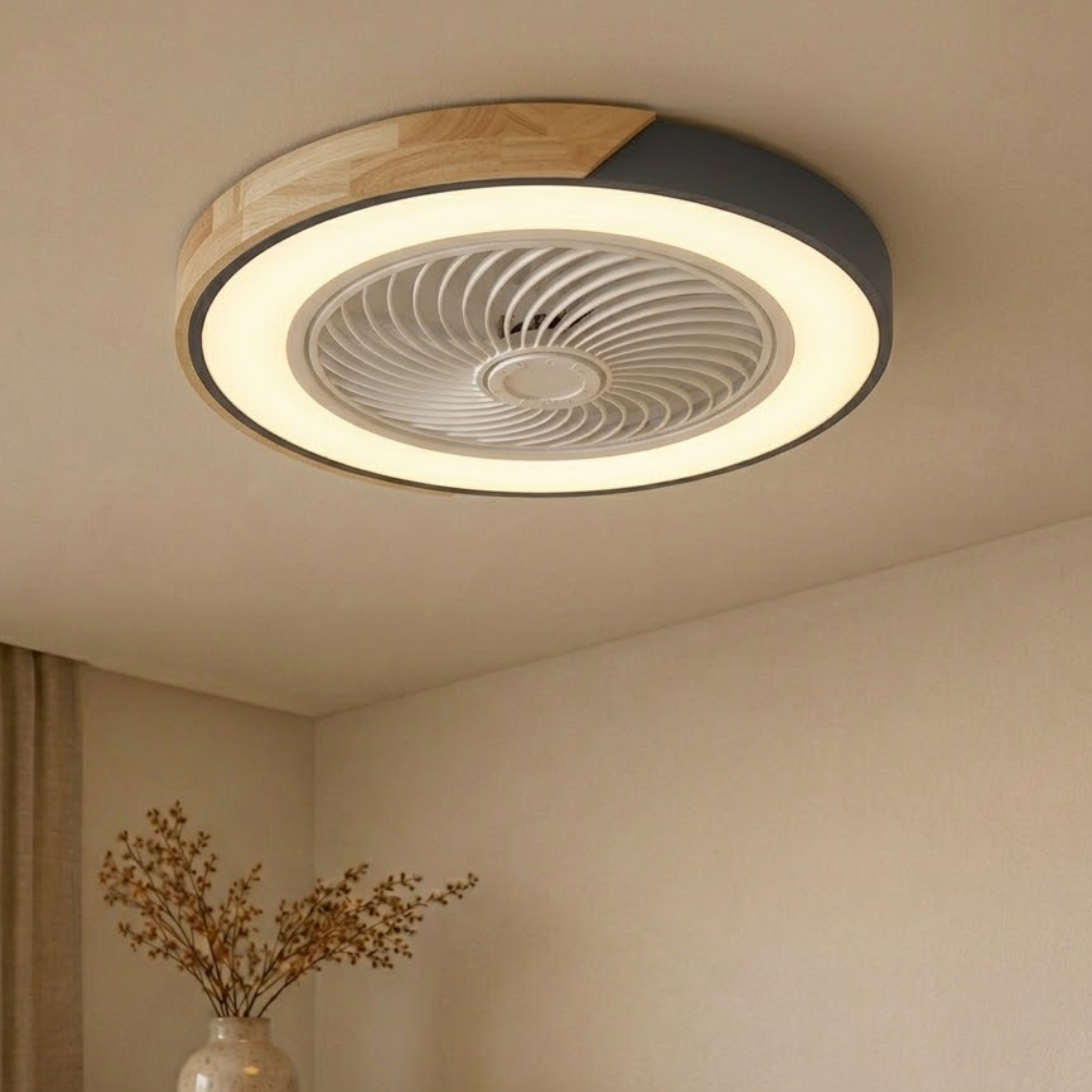 Ventilatore da soffitto con luce LED dimmerabile e sei velocità