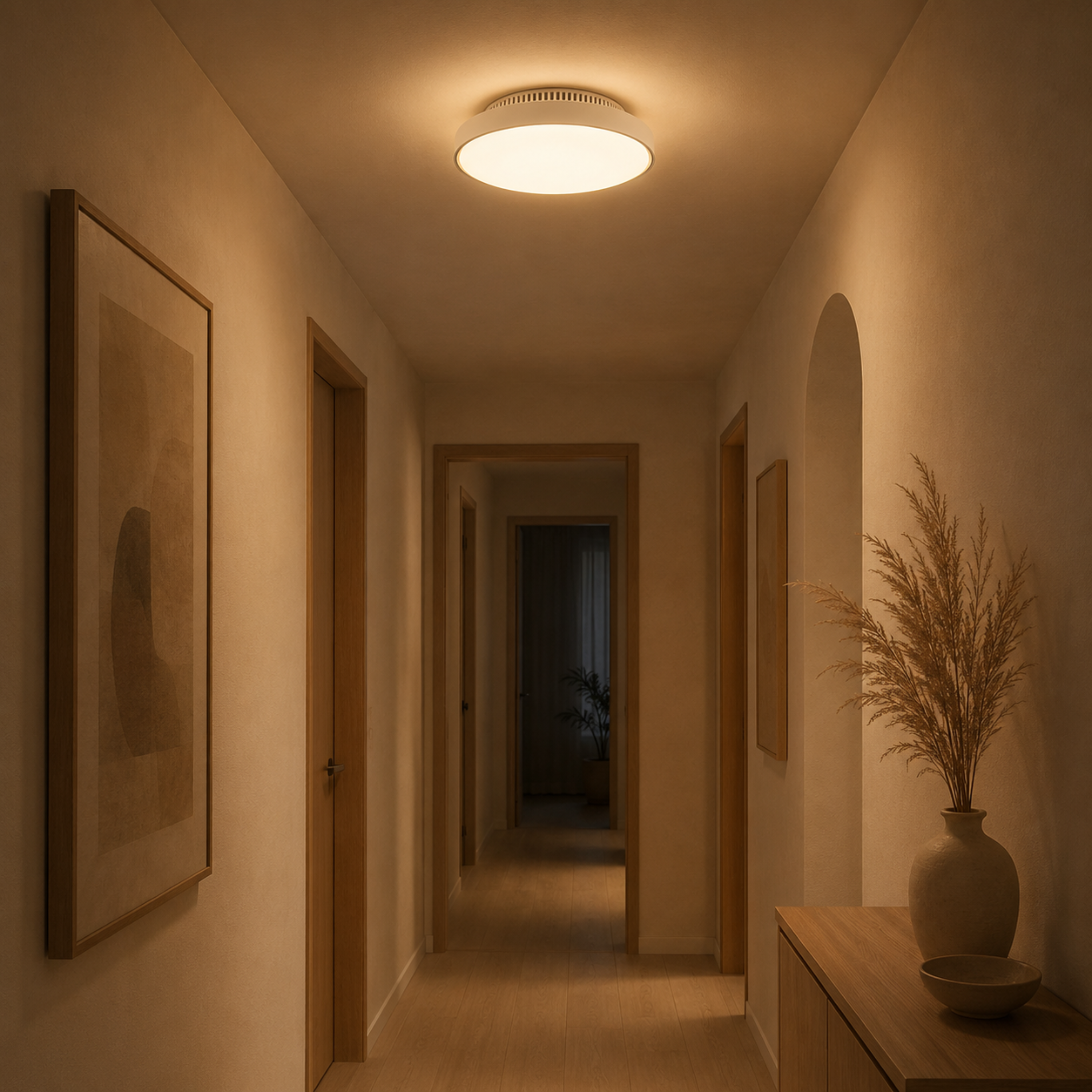 Ventilatore da soffitto con luce LED dimmerabile senza pale invisibili