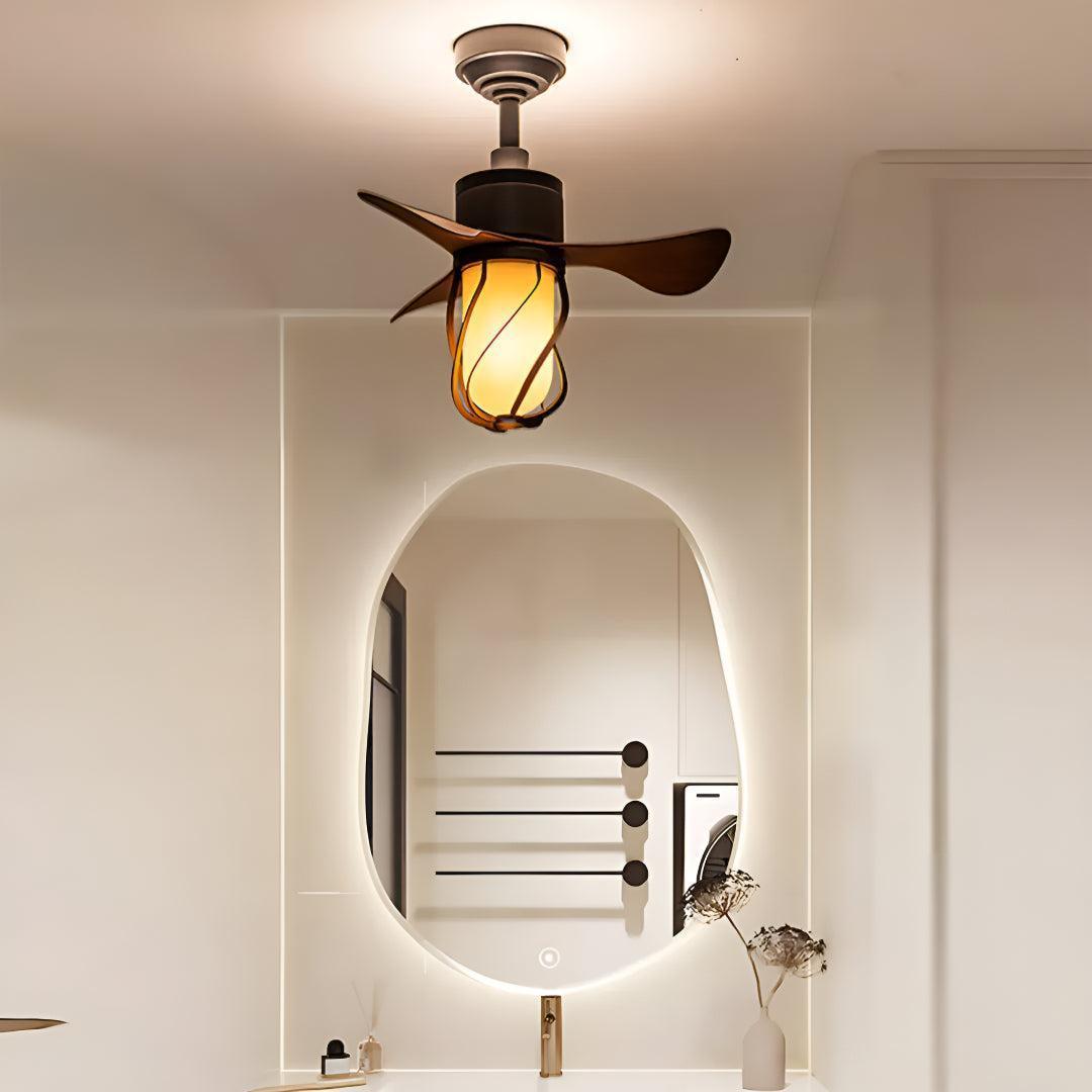 Ventilatore da soffitto con luce vintage e telecomando