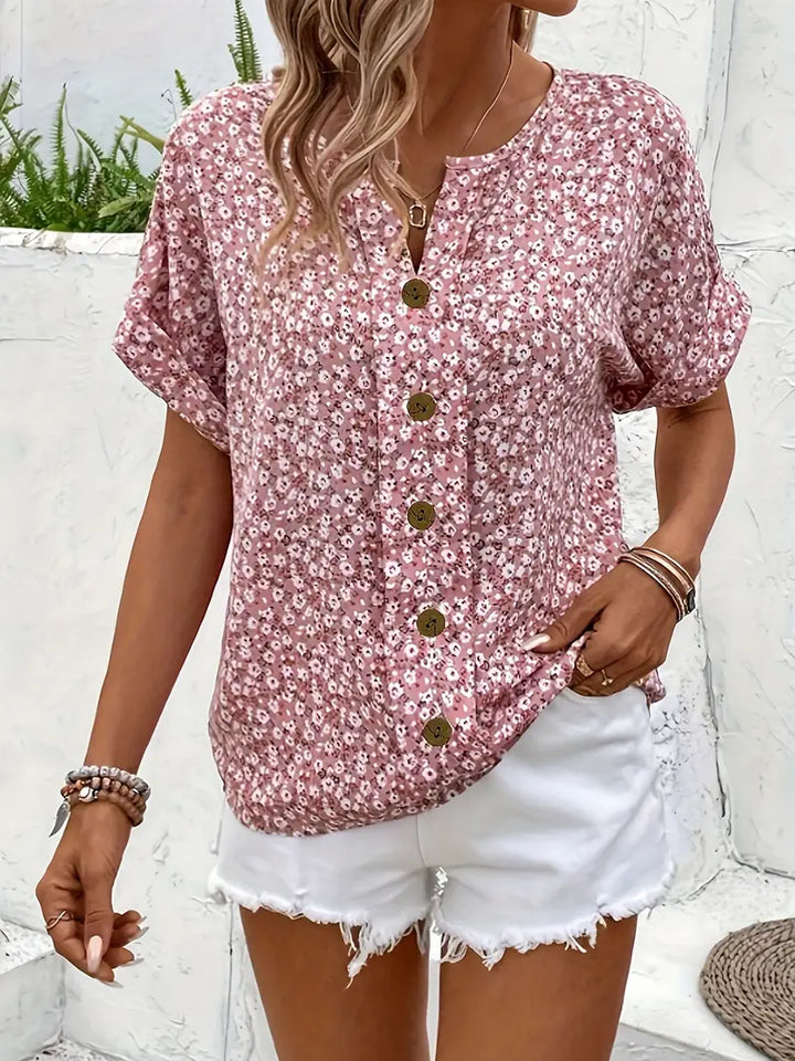 Gilda | Blusa floreale con bottoni