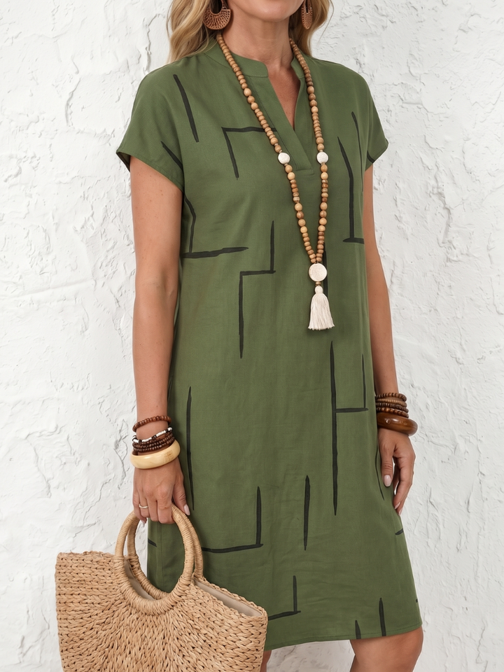 Livia | Abito midi con stampa astratta