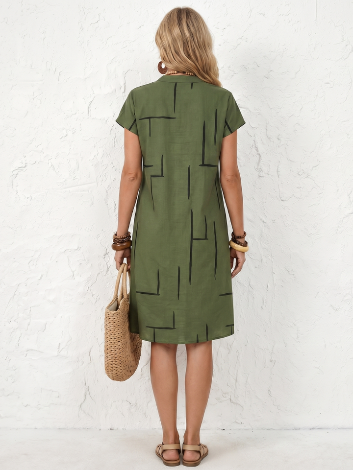 Livia | Abito midi con stampa astratta