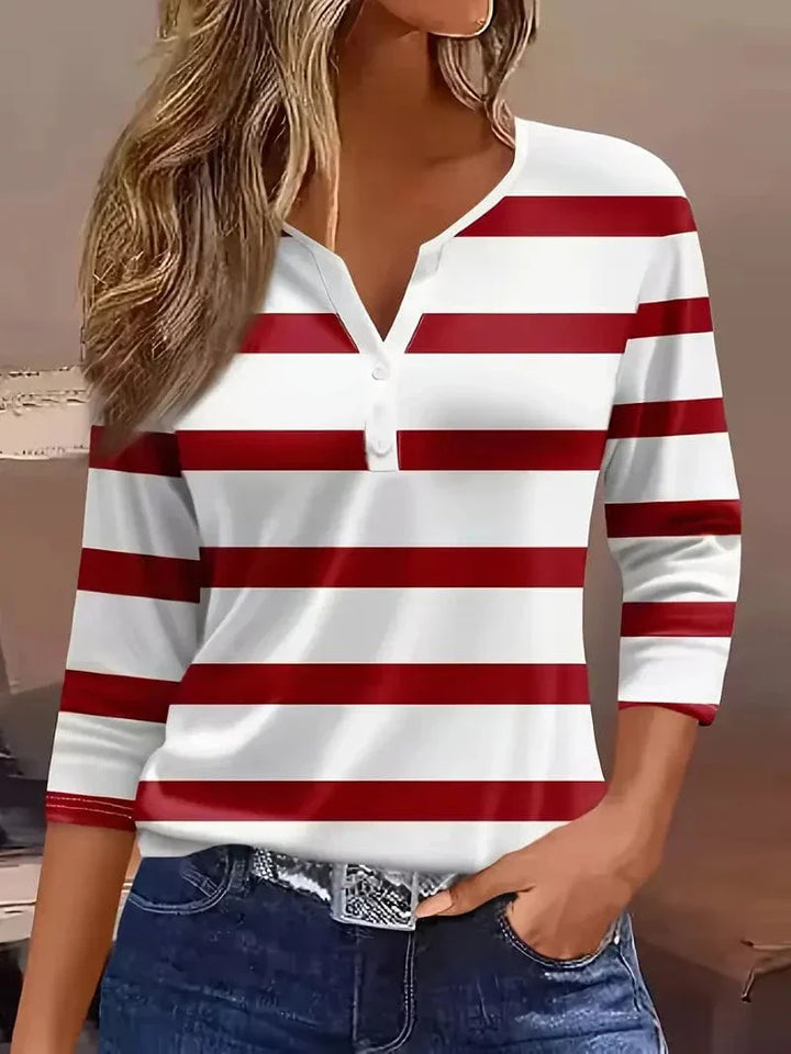 Doralice | Blusa a righe con scollo a V