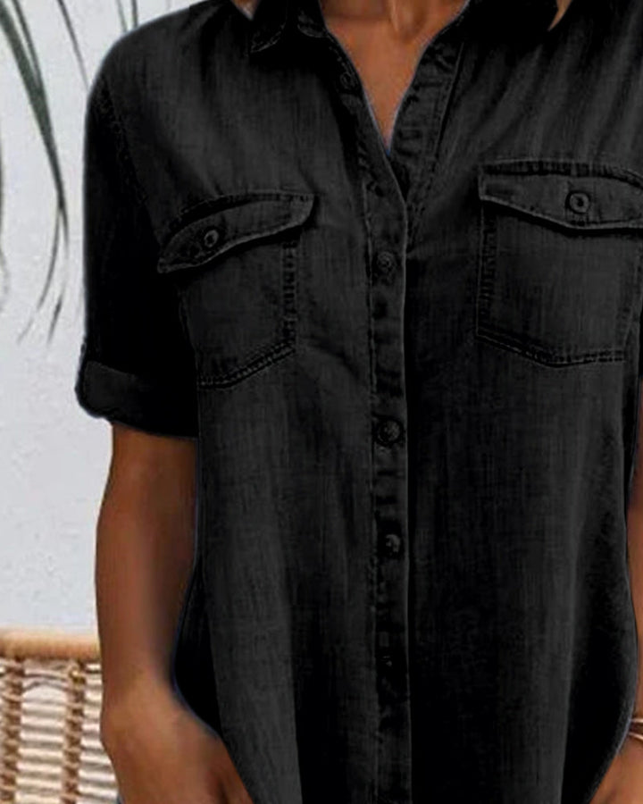 Ida | Abito effetto denim a maniche lunghe