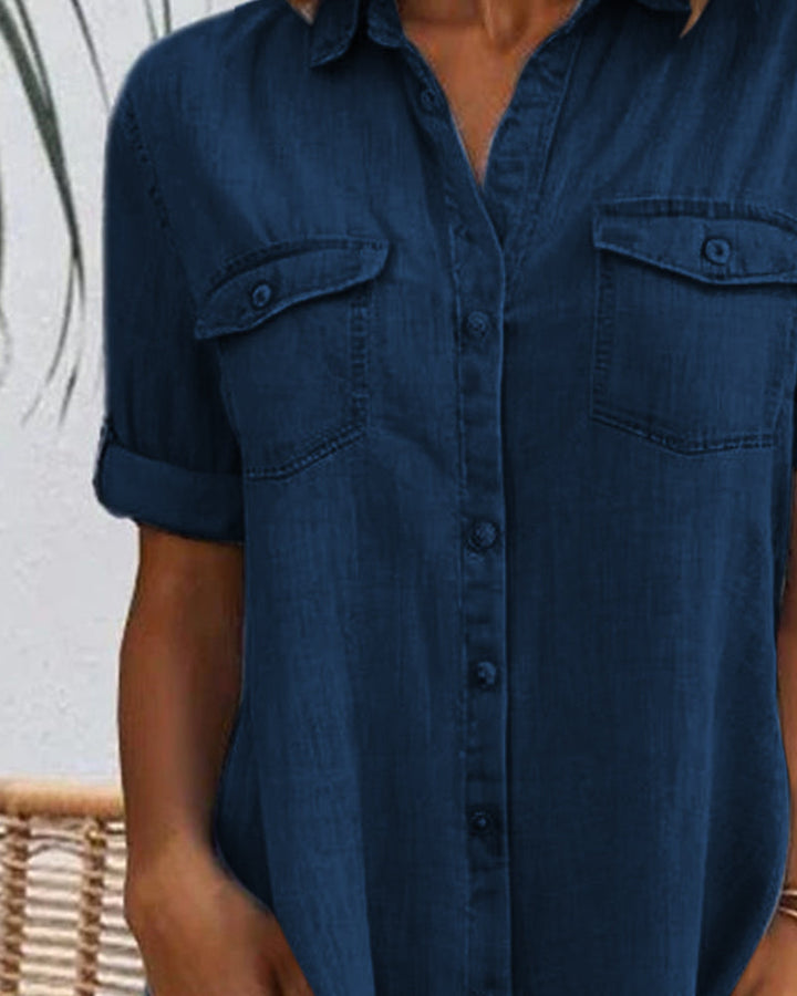 Ida | Abito effetto denim a maniche lunghe