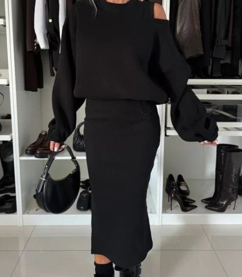 Federica | Completo con maglione e abito senza maniche