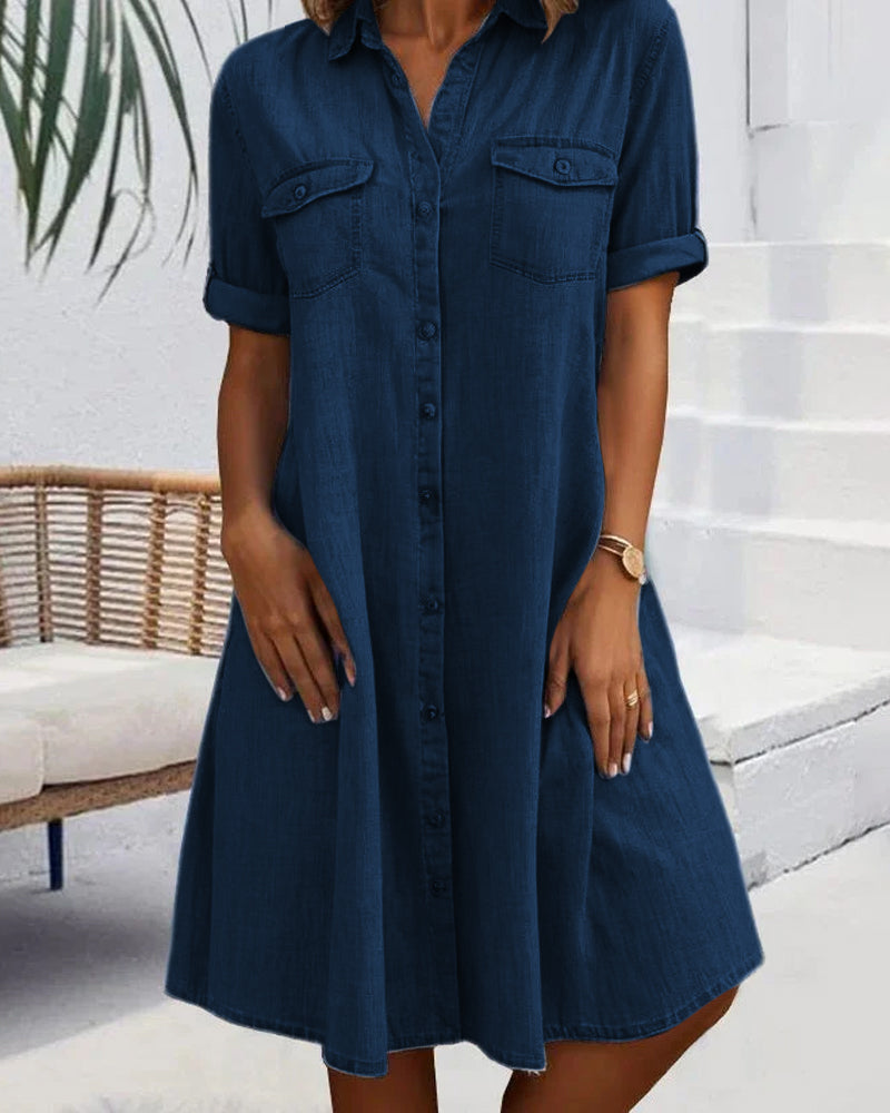 Ida | Abito effetto denim a maniche lunghe