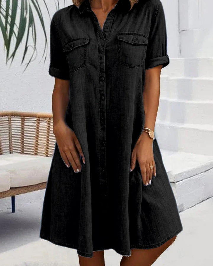 Ida | Abito effetto denim a maniche lunghe