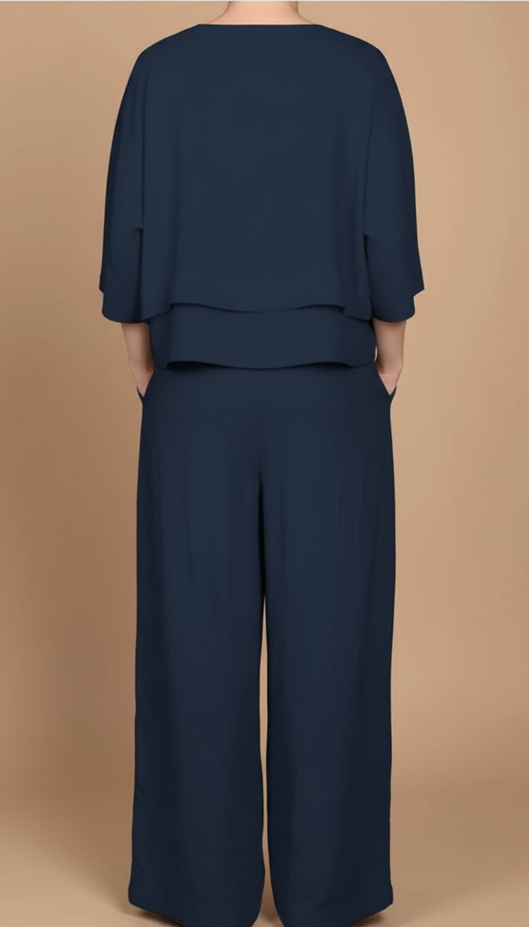 Veronica | Completo in lino con scollo a V