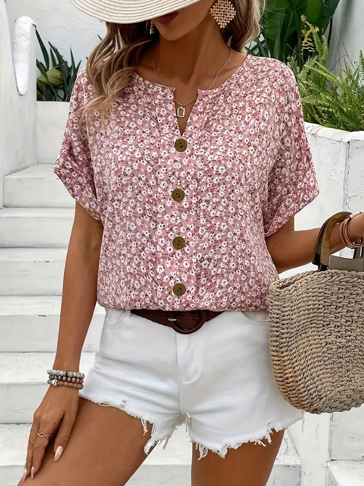 Gilda | Blusa floreale con bottoni