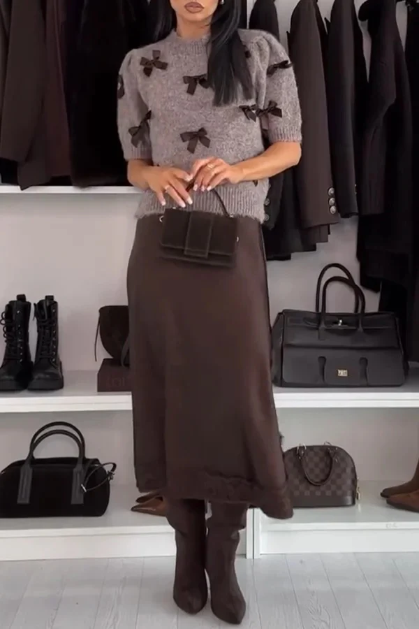 Gemma | Maglione a maniche corte con fiocchi