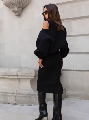 Federica | Completo con maglione e abito senza maniche