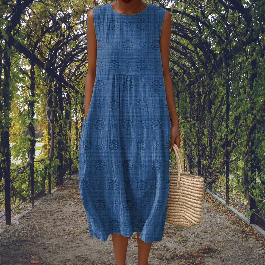 Marcella | Abito midi floreale senza maniche