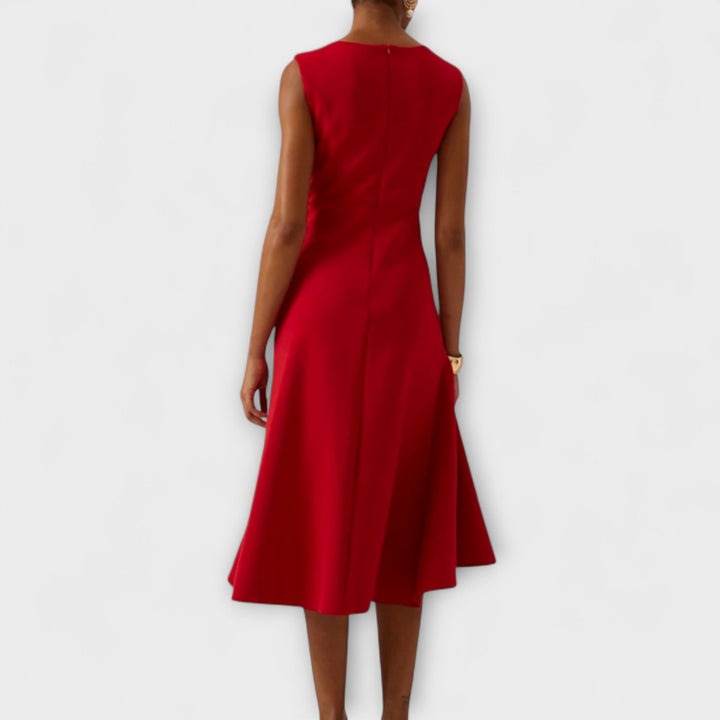 Cosima | Abito midi drappeggiato con orlo asimmetrico