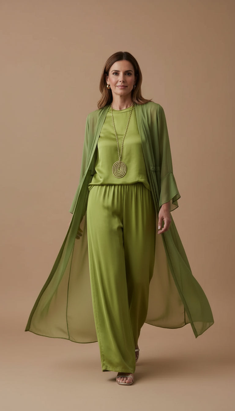 Norma | Completo coordinato con cardigan e pantalone ampio