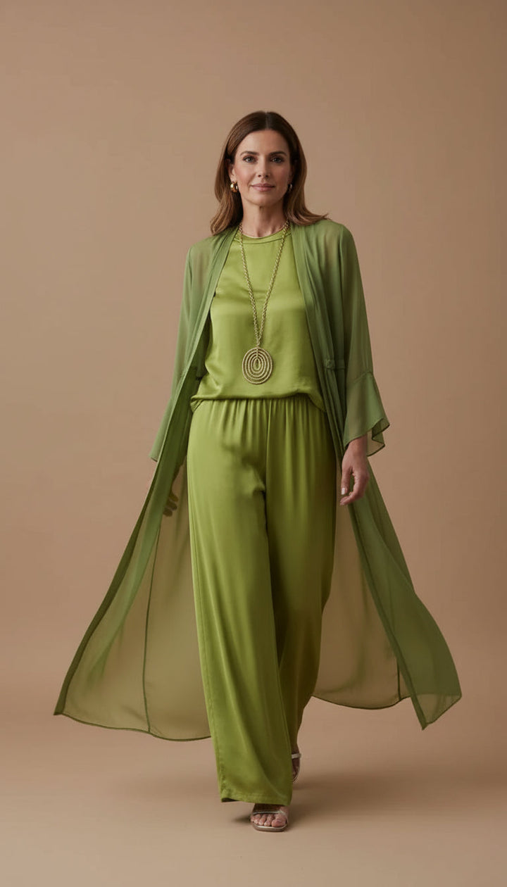 Norma | Completo coordinato con cardigan e pantalone ampio