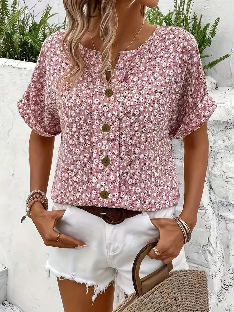 Gilda | Blusa floreale con bottoni