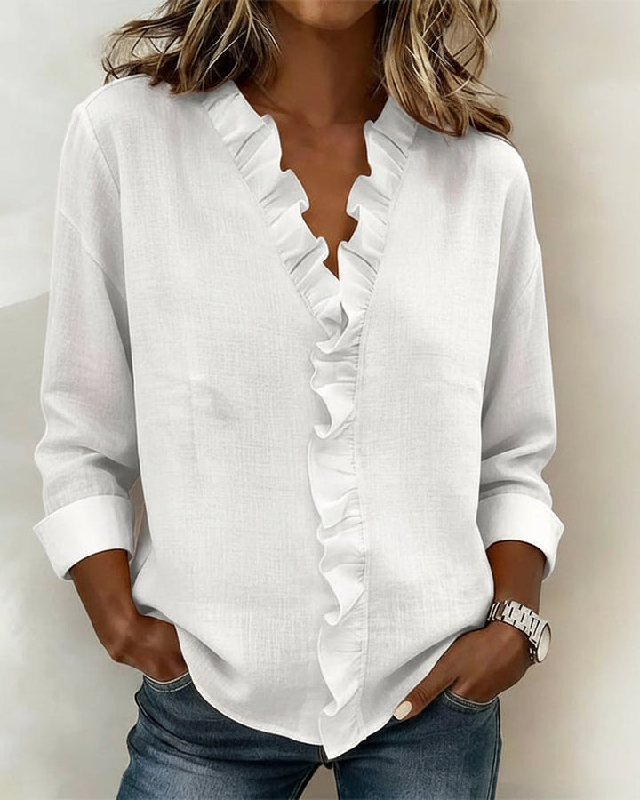 Gelsomina | Blusa con scollo a V e volant