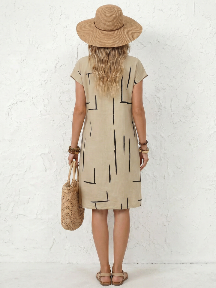 Livia | Abito midi con stampa astratta