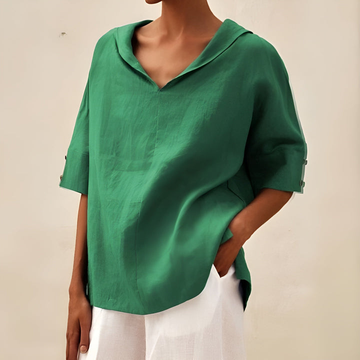 Lucilla | Blusa in lino dalla linea ampia