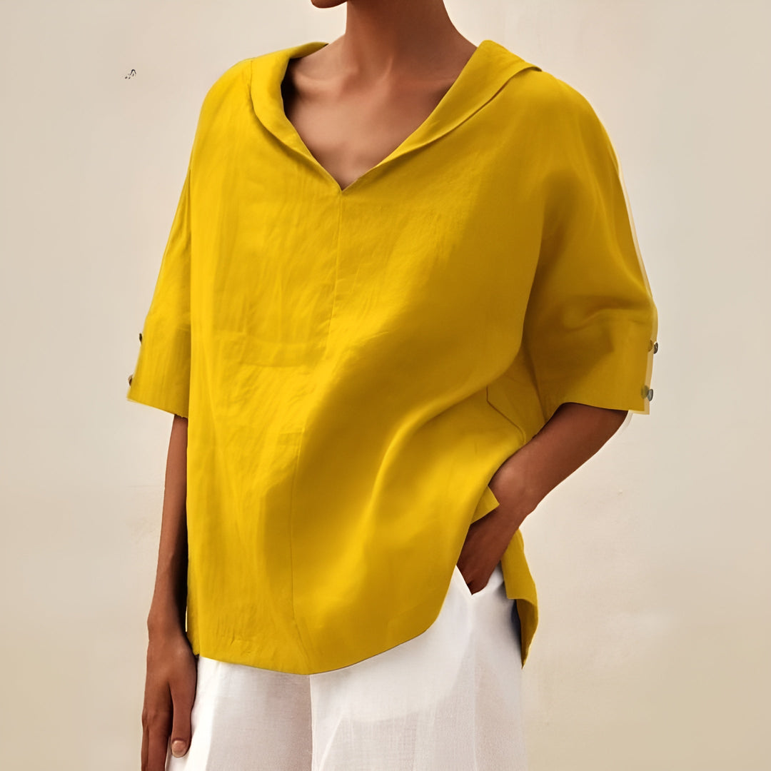 Lucilla | Blusa in lino dalla linea ampia