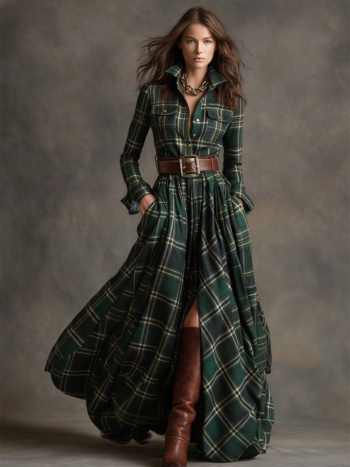 Sara | Abito camicia con gonna svasata