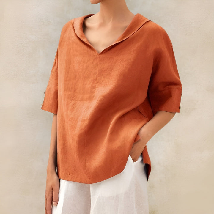 Lucilla | Blusa in lino dalla linea ampia
