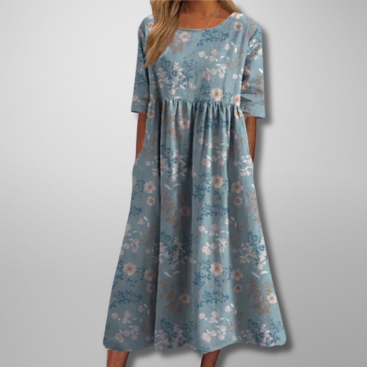 Eliana | Abito midi floreale dalla linea fluida