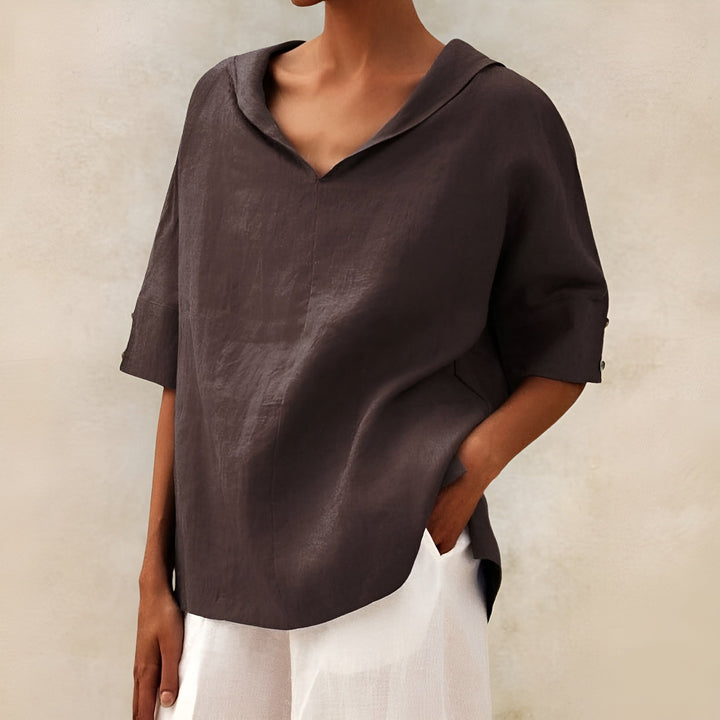 Lucilla | Blusa in lino dalla linea ampia