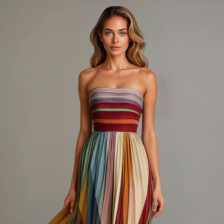 Cesarina | Abito maxi plissettato