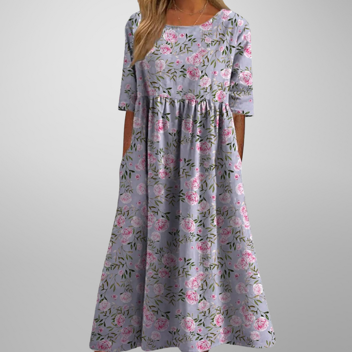 Eliana | Abito midi floreale dalla linea fluida