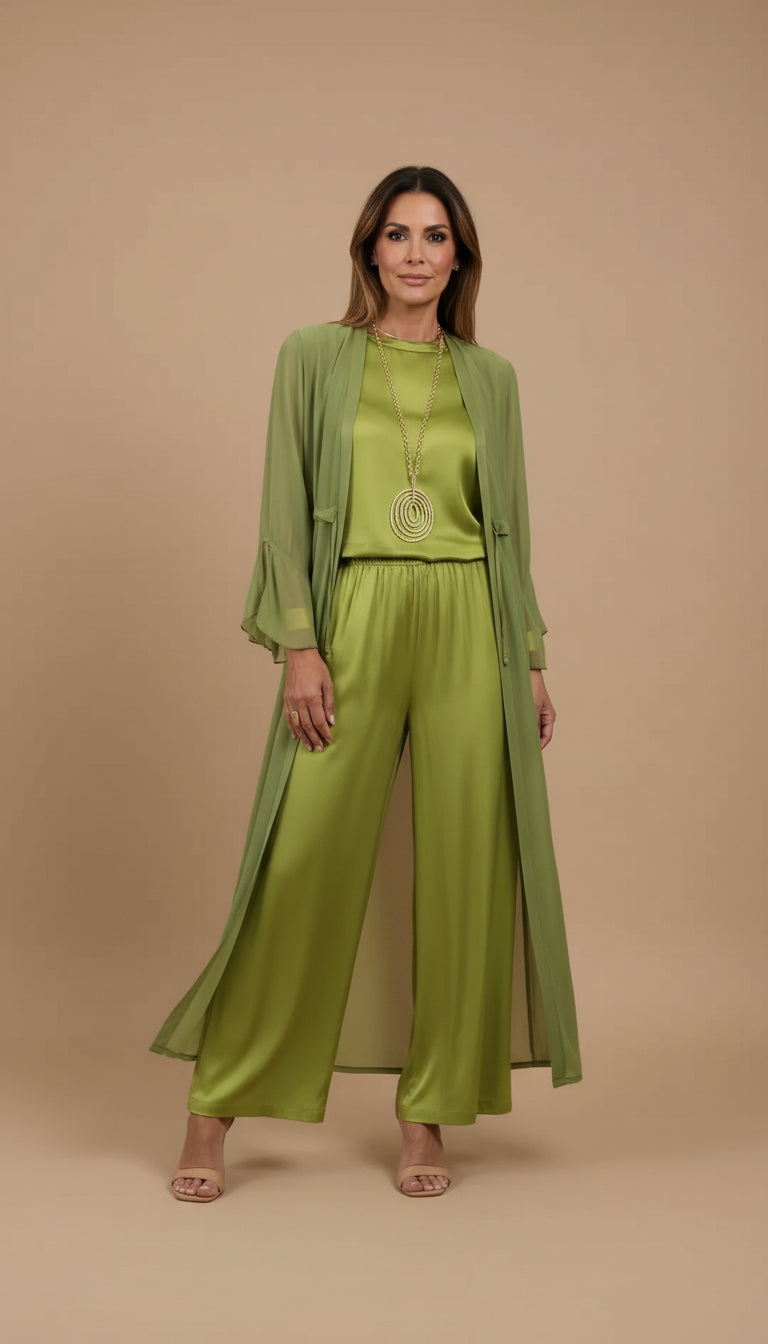 Norma | Completo coordinato con cardigan e pantalone ampio